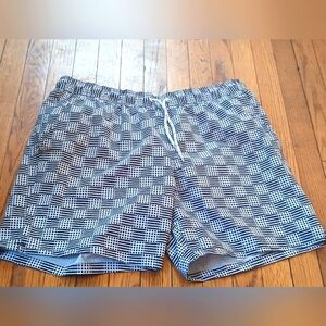 George - Men's Above The Knee Black/White Quick Dry Large (36-38) Swim Trunks